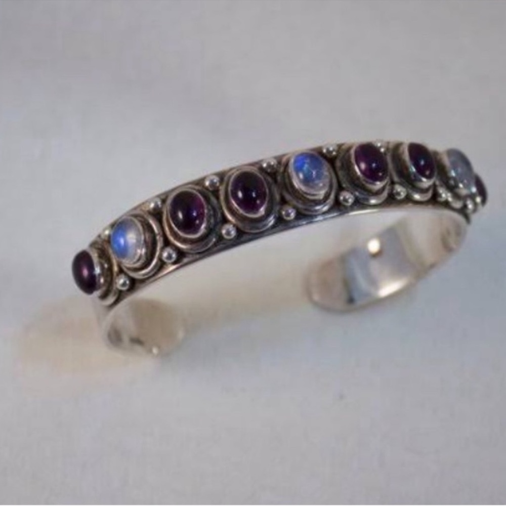 Nicky Butler | Bracelet | Sterling Cuff | Amethyst & Moonstone - Picture 13 of 16